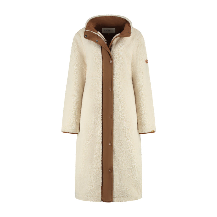 River Women - Lightweight coat - Teddy look - Off white F