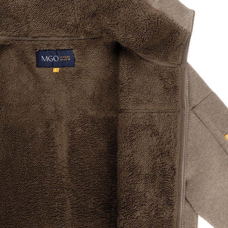 Maddox Men - Outdoor cardigan - Fleece - Dark brown DCI