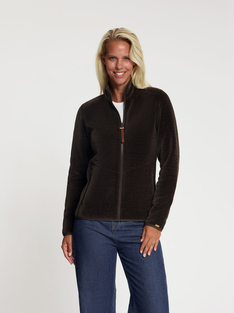 Holly Women - Outdoor Vest - Fleece - Dark Brown F