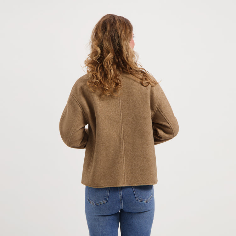 Camilla Women - Lightweight Jacket - Wool look - Light brown MV