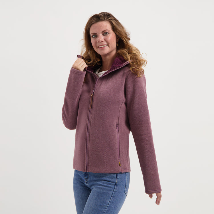Macy Women - Outdoor cardigan - Fleece - Purple MV