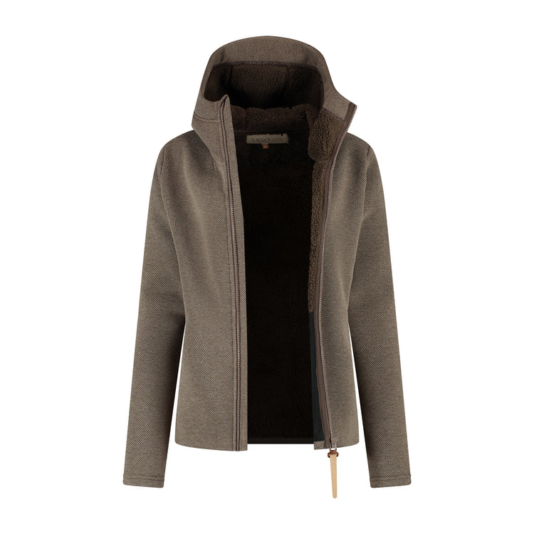 Macy Women - Outdoor cardigan - Fleece - Dark brown CVO