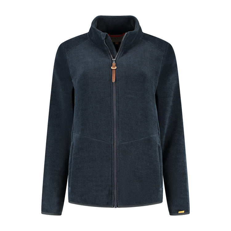 Willow Women - Outdoor cardigan - Bonded fleece - Navy F