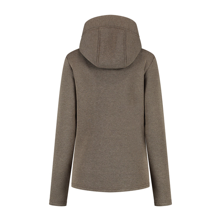 Macy Women - Outdoor cardigan - Fleece - Dark brown B