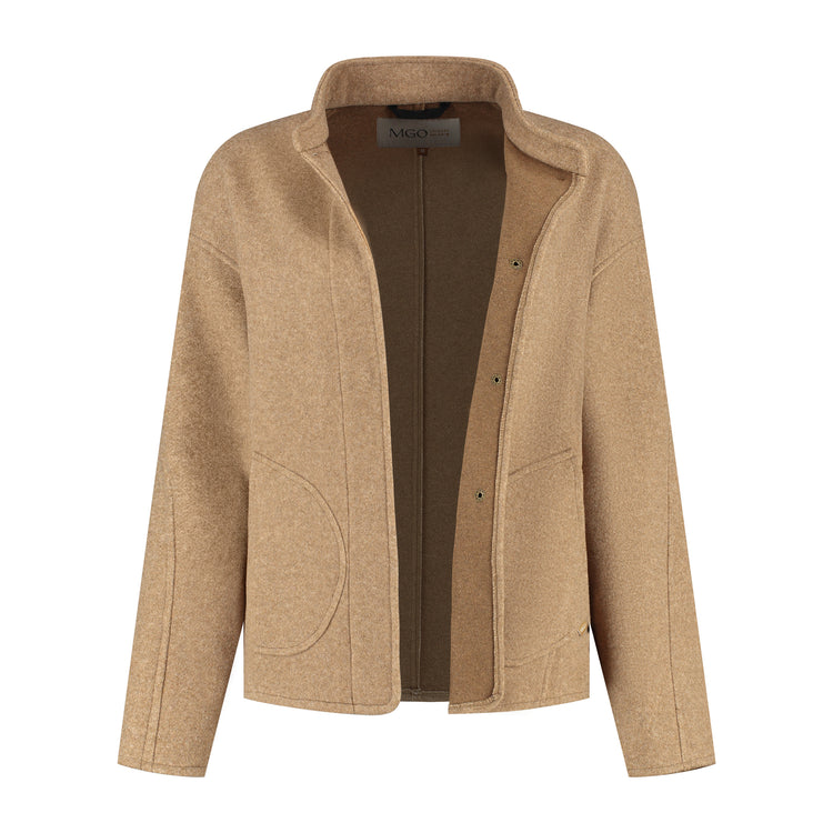 Camilla Women - Lightweight Jacket - Wool look - Light brown CVO