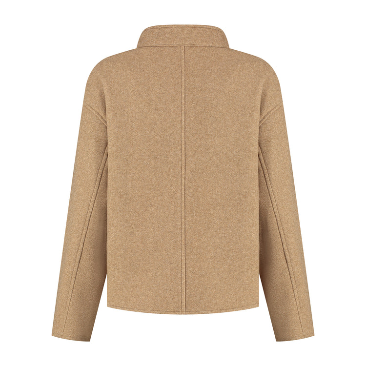 Camilla Women - Lightweight Jacket - Wool look - Light brown B