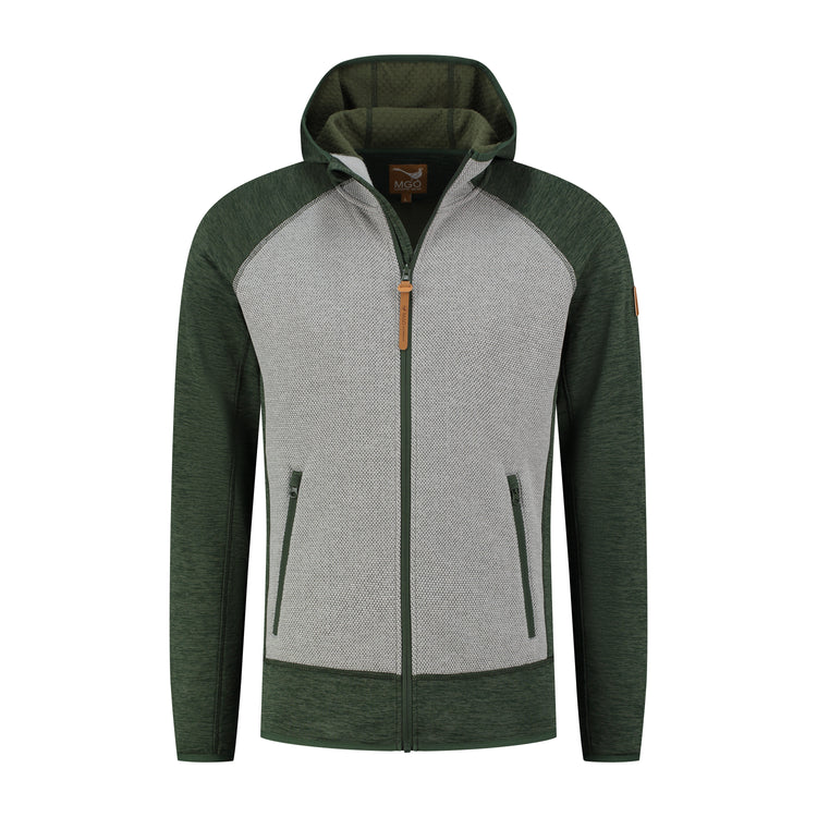 Cody Men - Outdoor cardigan - Fleece lining - Green F