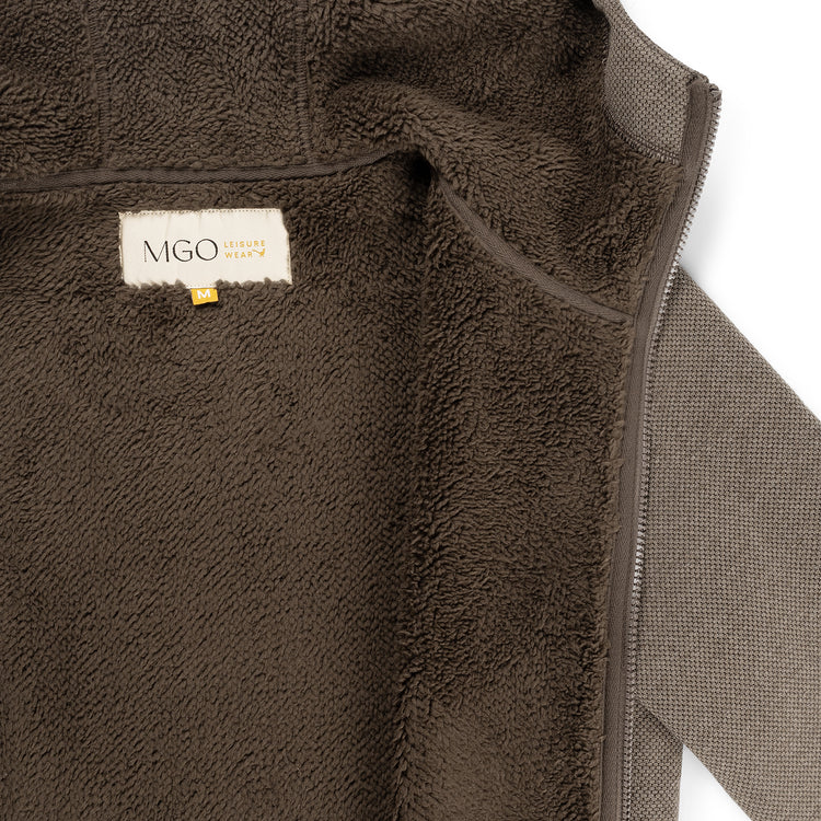 Macy Women - Outdoor cardigan - Fleece - Dark brown DCI