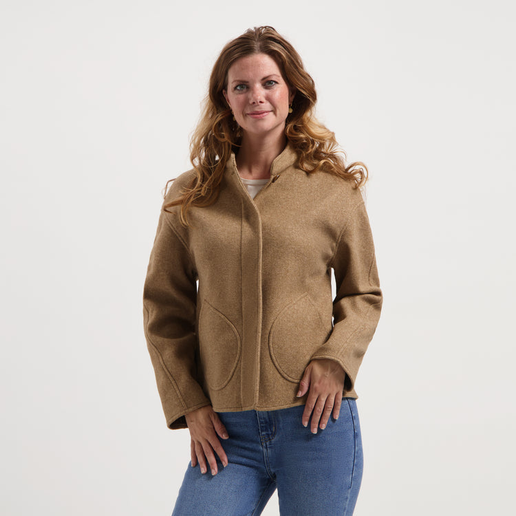Camilla Women - Lightweight Jacket - Wool look - Light brown MV