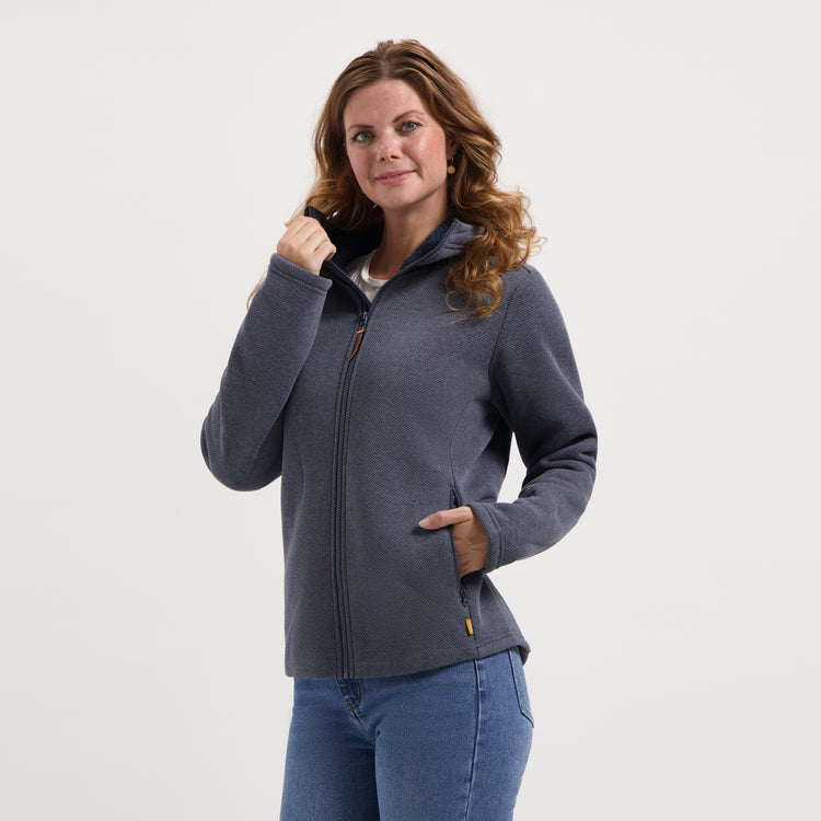 Macy Women - Outdoor cardigan - Fleece - Navy MV