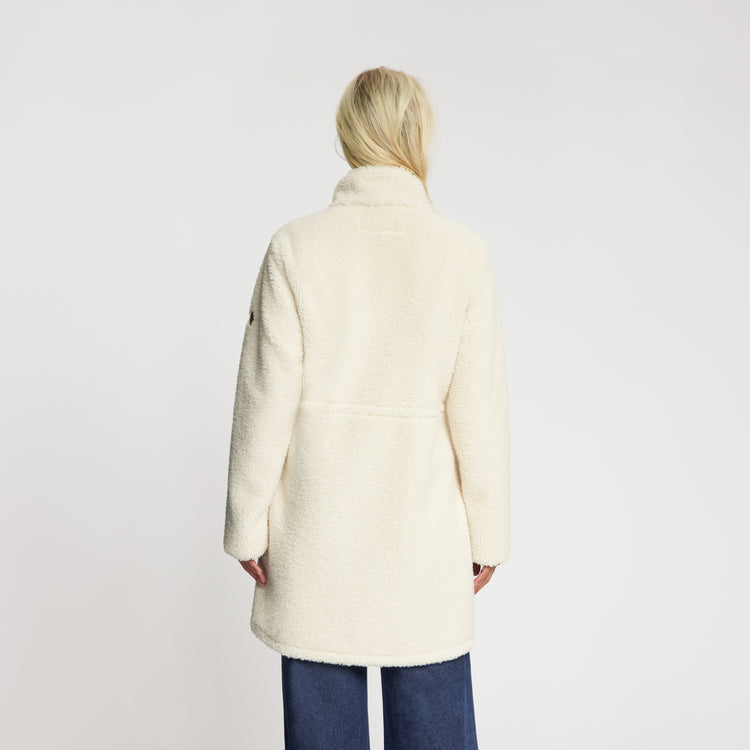 Ratan Women - Long Teddy Coat - Off-White MV3