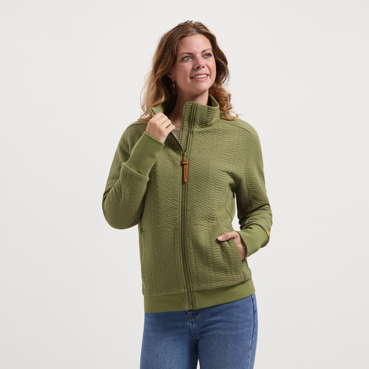 Rosy Women - Outdoor cardigan - Fleece - Sweat - Green MV