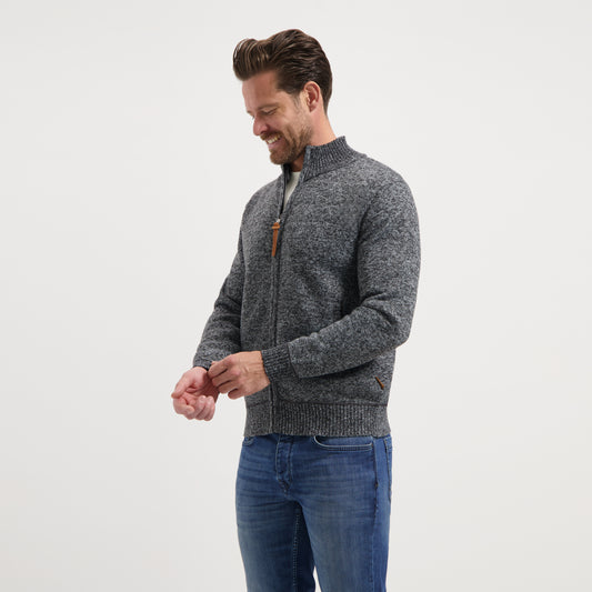 Philip Men - Outdoor cardigan - Fleece - Dark grey MV