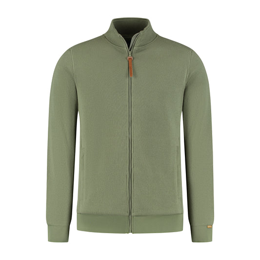 Kevin Men - Outdoor cardigan - Fleece lining - Green F