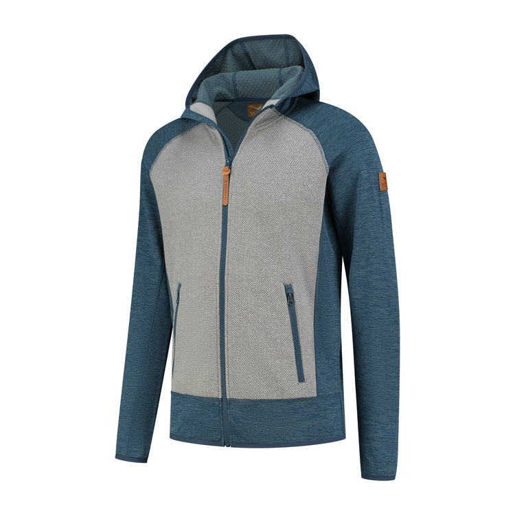 Cody Men - Outdoor cardigan - Fleece lining - Blue FL