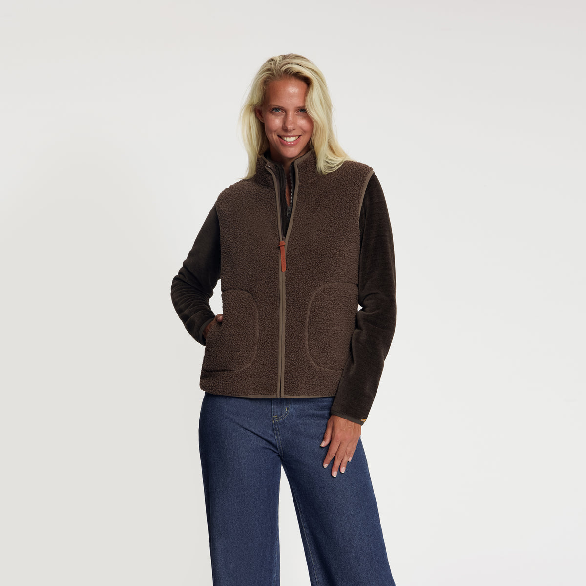 Maya Women - Outdoor Bodywarmer - Teddy - Dark Brown MV