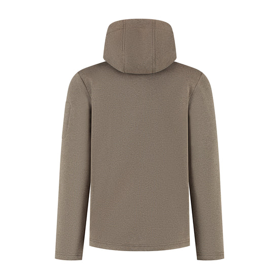 Maddox Men - Outdoor cardigan - Fleece - Dark brown B