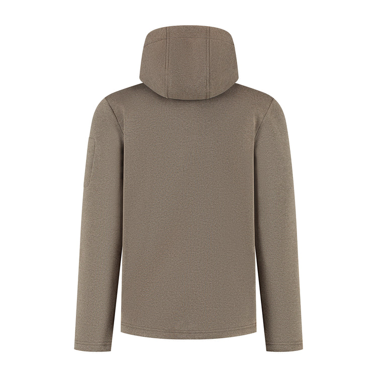 Maddox Men - Outdoor cardigan - Fleece - Dark brown B