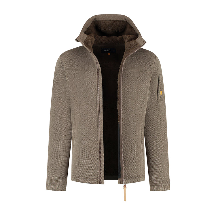 Maddox Men - Outdoor cardigan - Fleece - Dark brown CVO