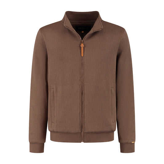 Kane Men - Outdoor cardigan - Fleece - Brown F