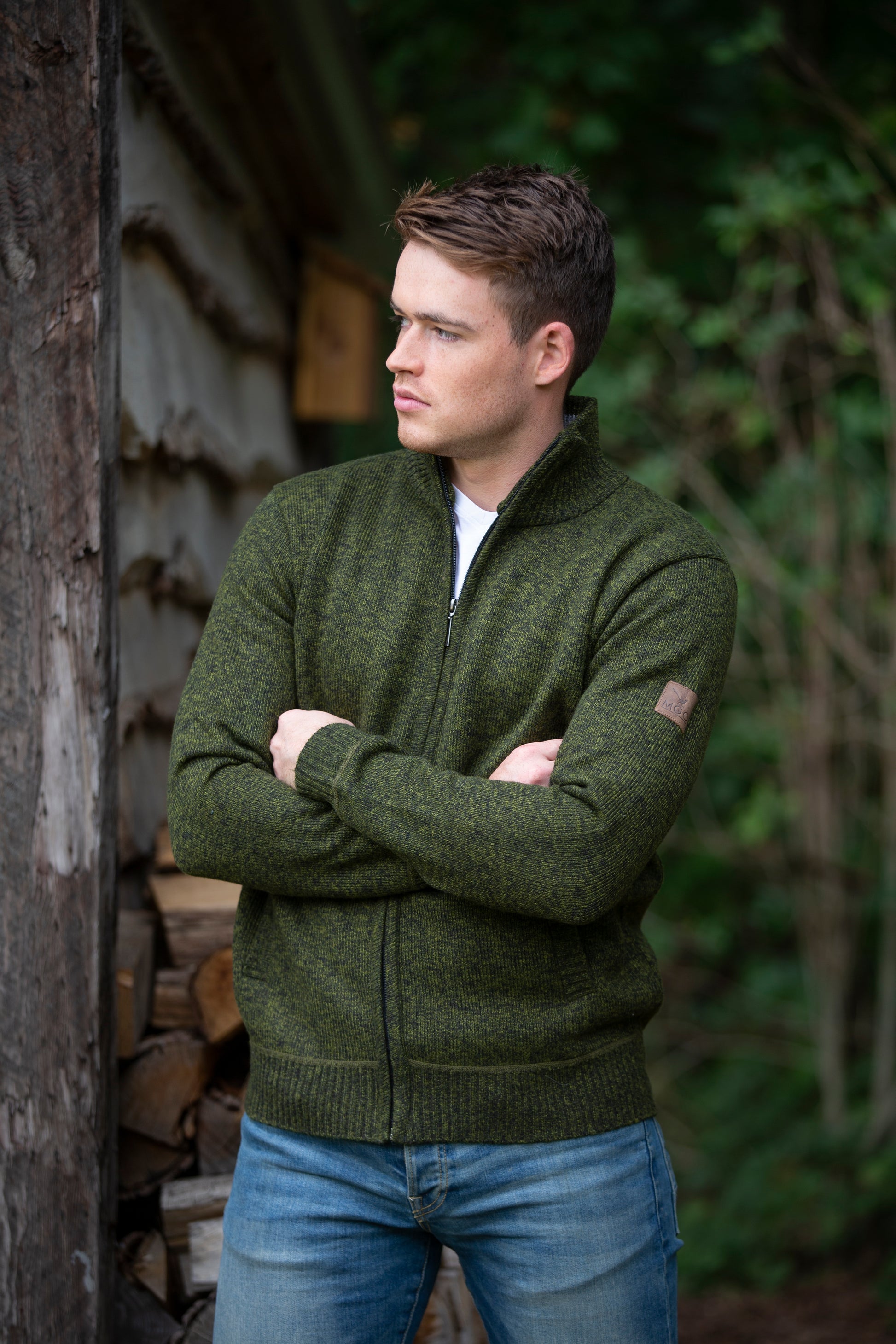Pine Men - Cardigan - Olive MV