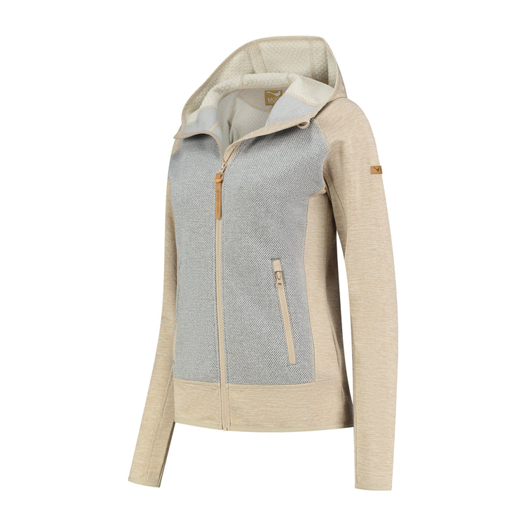 Clara Women - Outdoor cardigan - Fleece lining - Sand FL