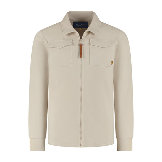 Penn Men - Outdoor cardigan - Fleece lining - Sand F