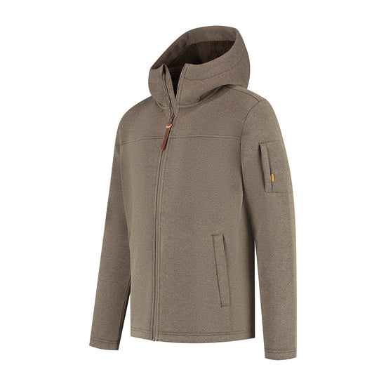 Maddox Men - Outdoor cardigan - Fleece - Dark brown FL