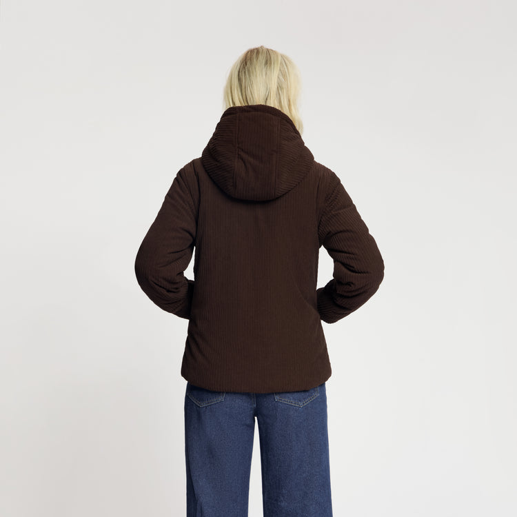Steffy Women - Winter Coat - Corduroy - Dark Brown MV3