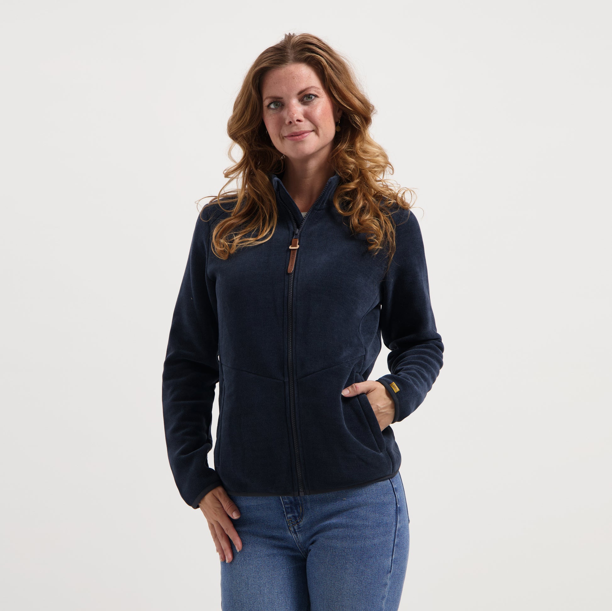 Willow Women - Outdoor cardigan - Bonded fleece - Navy MV