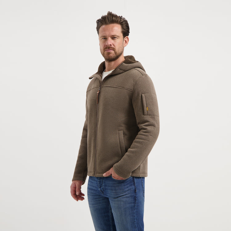 Maddox Men - Outdoor cardigan - Fleece - Dark brown MV