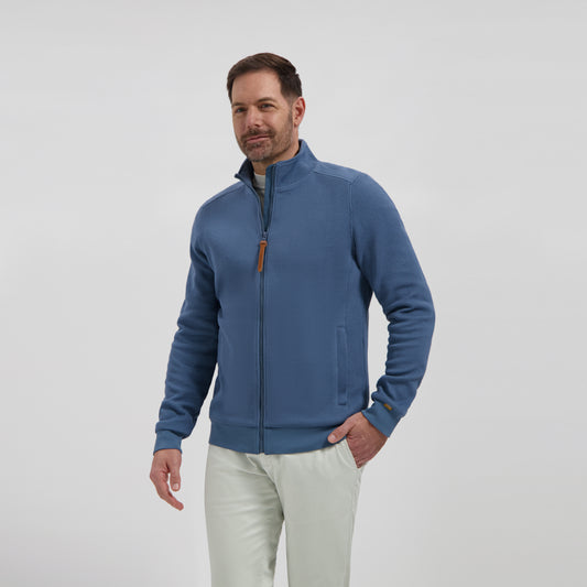 Kevin Men - Outdoor cardigan - Fleece lining - Blue MV