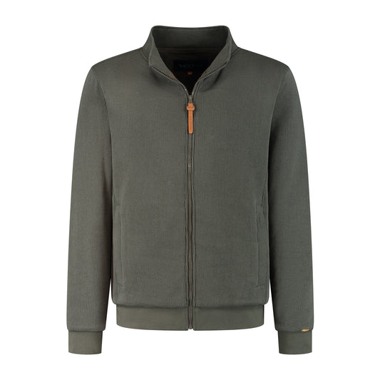 Kane Men - Outdoor cardigan - Fleece - Dark green F