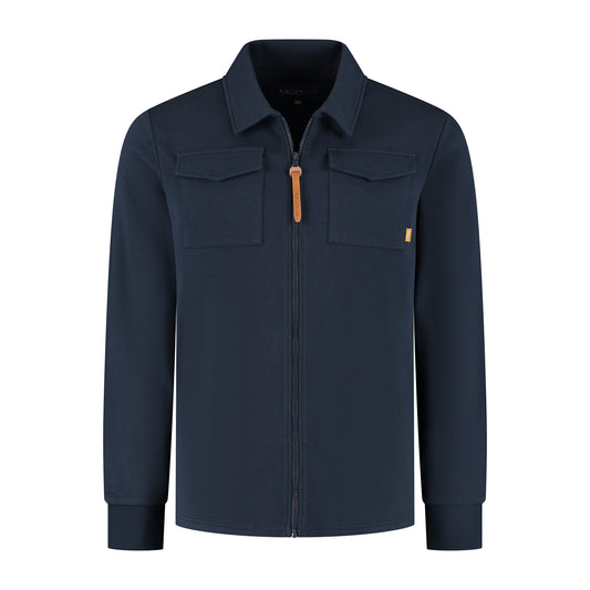 Penn Men - Outdoor cardigan - Fleece lining - Navy F