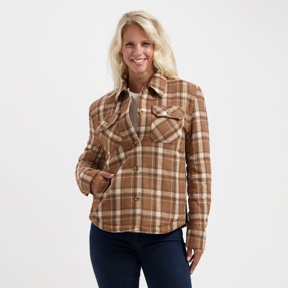 Jessy Women - Quilted Outdoor Vest - Brown MV