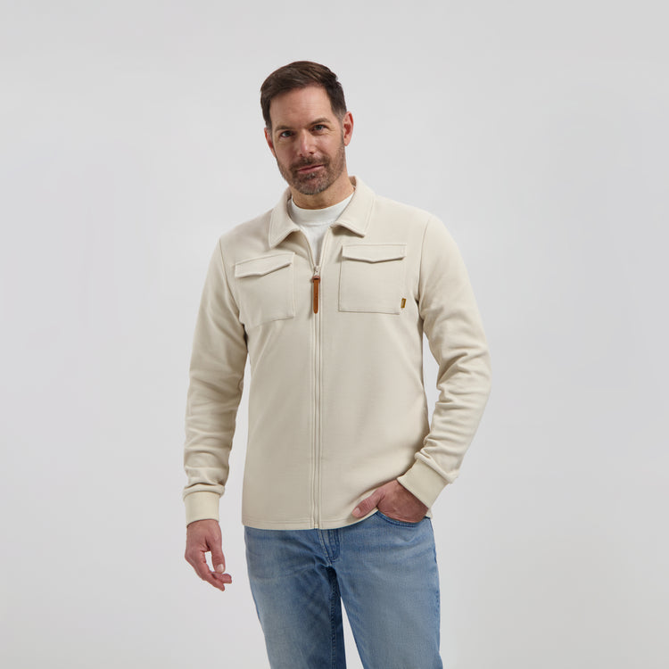 Penn Men - Outdoor cardigan - Fleece lining - Sand MV