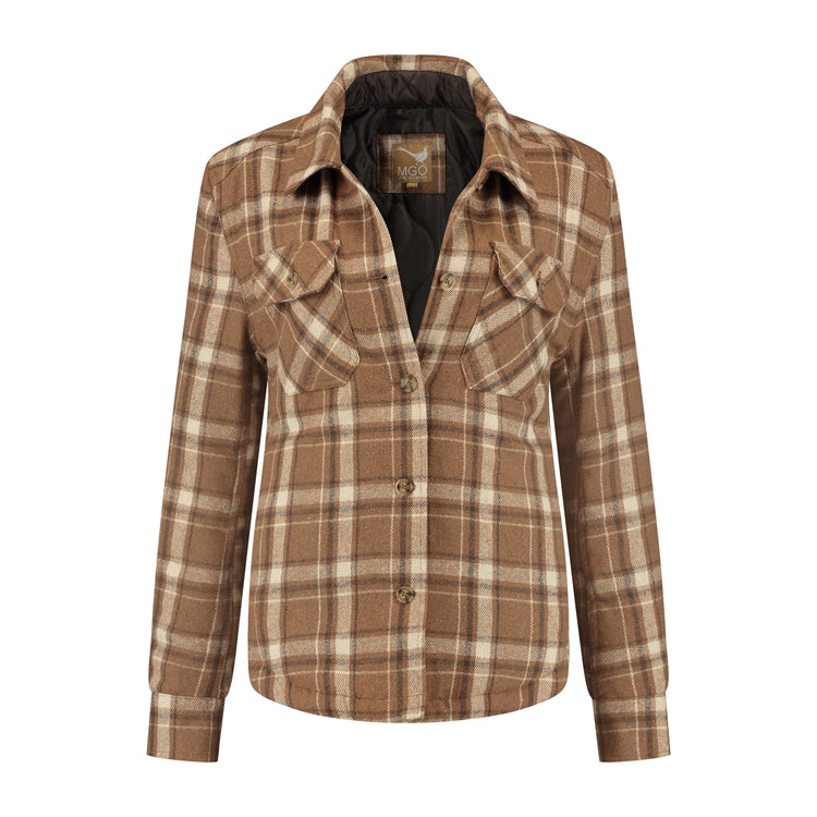 Jessy Women - Quilted Outdoor Vest - Brown F