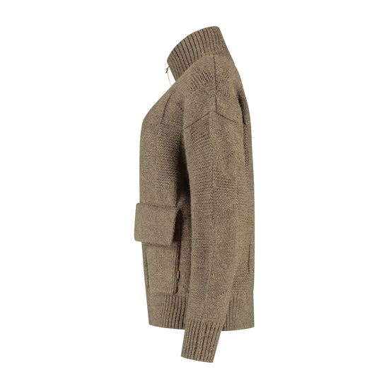 Tamar Women - Cardigan - Coarse knit - Brown L