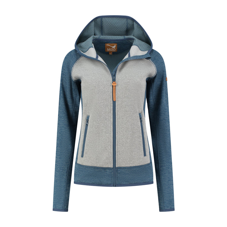 Clara Women - Outdoor cardigan - Fleece lining - Blue F