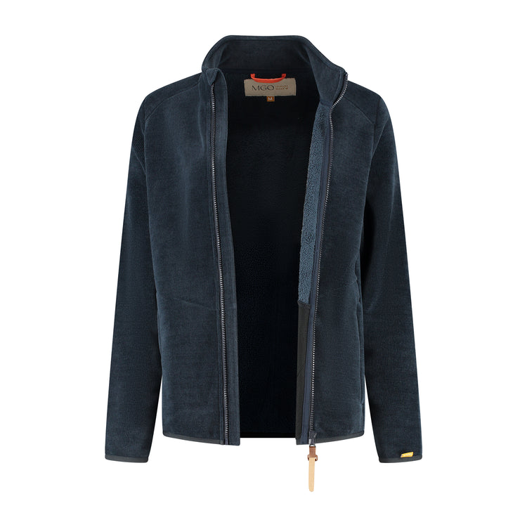 Willow Women - Outdoor cardigan - Bonded fleece - Navy CVO